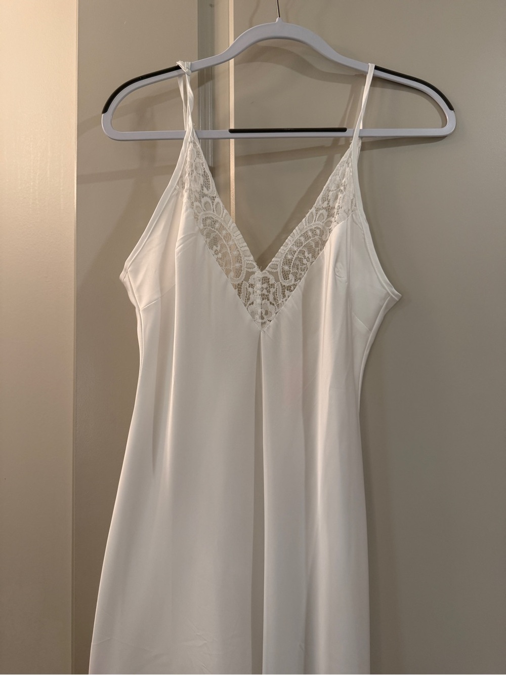 Homebodii Bridal Lace-Trim Satin Slip - White - Picture 2 of 5